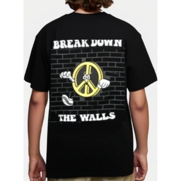 A-Lab Men's Break Down The Walls Short Sleeve T-Shirt Black Size Large - Picture 2 of 11